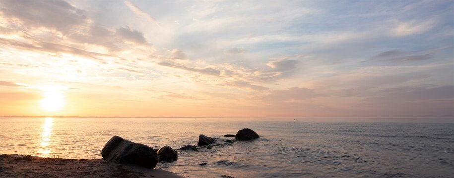 dreamlike sunset by the ocean