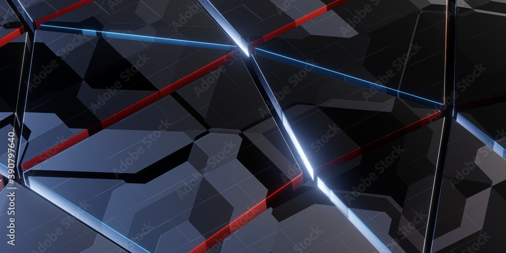 Poster abstract triangular fragments background. technology concept. 3d rendering - illustration.