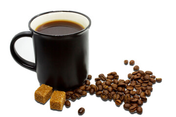 cup of coffee with beans