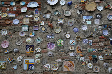 Ceramic decorations in the town of Deruta