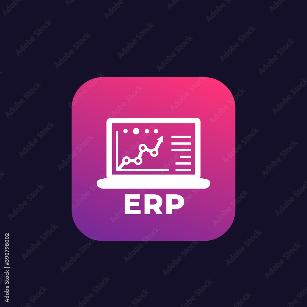 Poster erp system software vector logo