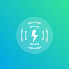 wireless charging, vector icon for apps and web