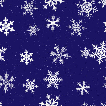 Illustration of seamless pattern of snowflakes