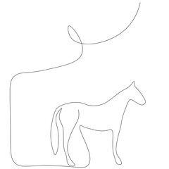 Horse silhouette on white background. Vector illustration
