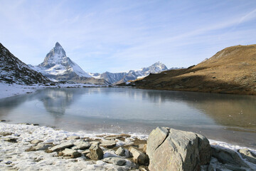  Matterhorn mountain and Riffelsee lake, Switzerland