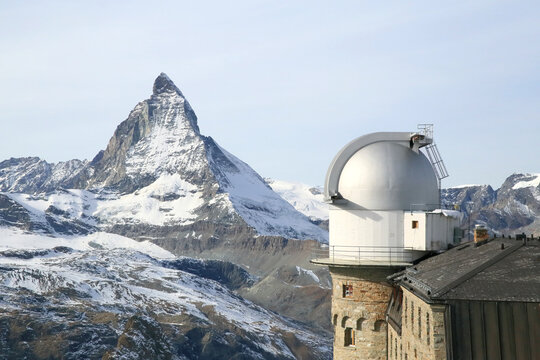 Gornergrat viewpoint on Matterhorn mountain in Zermatt, Switzerland 