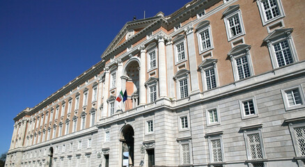 facade of Caserta Palace in the province of Napoli, Italy