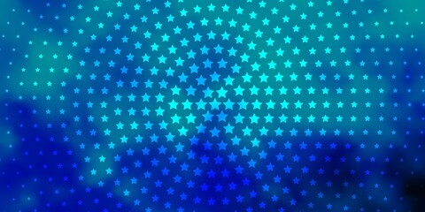 Dark BLUE vector pattern with abstract stars.