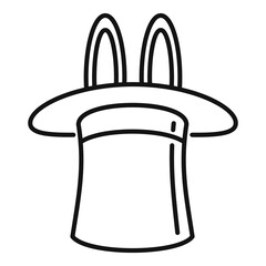 Rabbit top hat icon. Outline rabbit top hat vector icon for web design isolated on white background
