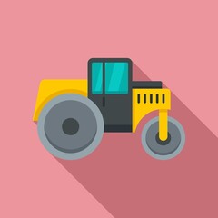 Surface road roller icon. Flat illustration of surface road roller vector icon for web design