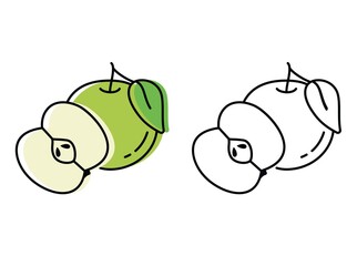 Natural fruits grown on a farm. eco products. vector apple icons in flat style