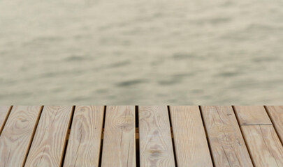 Fototapeta premium close up wooden floor on the sea