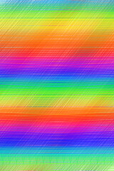 Abstract gradient multicolored lines with many scratches in diagonal