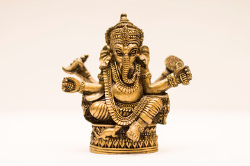 indian god ganesha on white background