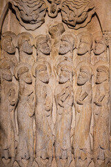 Fototapeta premium Pentecost relief, 11th century, First Master, cloister of Santo Domingo de Silos, Burgos province, Spain