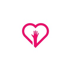 love care logo vector icon