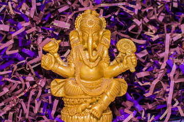 golden statuette of the indian god Ganesha