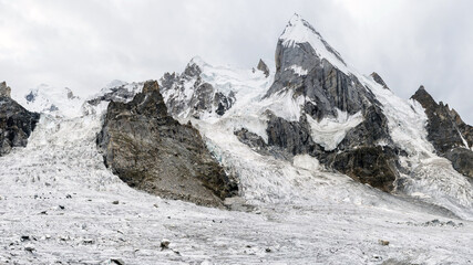 View of Laila peak and Gondogoro glacier, Gondogoro La trek in Pakistan