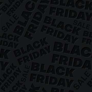 Black seamless pattern: black friday. Background for advertising banner or poster. Sale discounts.