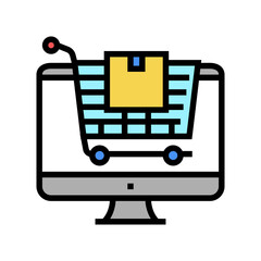 online store color icon vector. online store sign. isolated symbol illustration