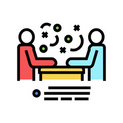 seller and client communication color icon vector. seller and client communication sign. isolated symbol illustration