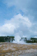 Geyser and Hot Spring, Yellowstone National Park, Unesco World Heritage Site, Wyoming, Usa, America