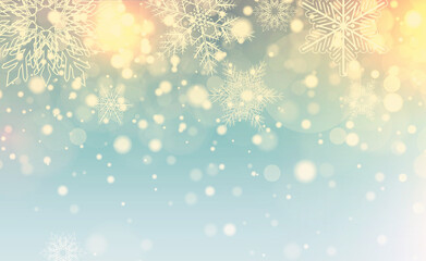 Christmas background with snowflakes, winter snow background.