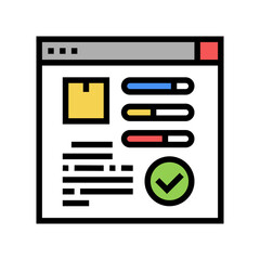 Fototapeta premium online order tracking color icon vector. online order tracking sign. isolated symbol illustration