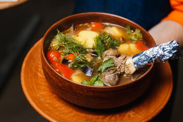 vegetable soup with meat
