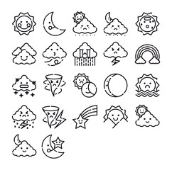 Weather icon set line style