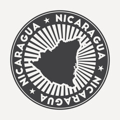 Nicaragua round logo. Vintage travel badge with the circular name and map of the country, vector illustration. Can be used as insignia, logotype, label, sticker or badge of Nicaragua.