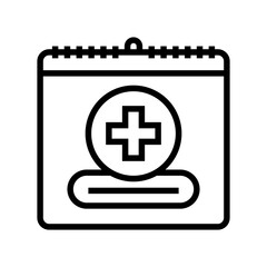 Fototapeta premium world red cross day line icon vector. world red cross day sign. isolated contour symbol black illustration