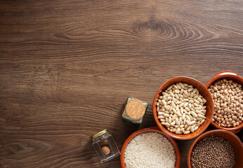 dry beans and legumes in no plastic ecological zero waste concept