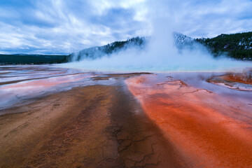 Grand Prismatic Spring, Grand Prismatic Area, Yellowstone National Park, Unesco World Heritage Site, Wyoming, Usa, America