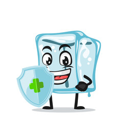 vector illustration of ice cube character of mascot