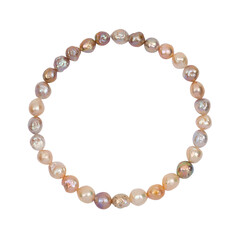 Luxury elegant baroque pearl necklace on white background