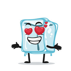 vector illustration of ice cube character of mascot