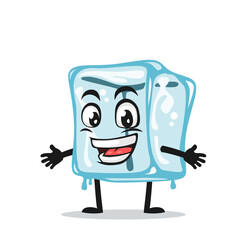 vector illustration of ice cube character of mascot