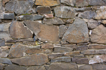 Castle wall made of old stones textures for design and photo background.