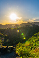Sunset over the vineyards in the Ahr Valley