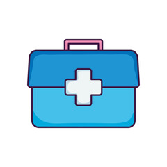 Obraz premium first aid box icon, flat style
