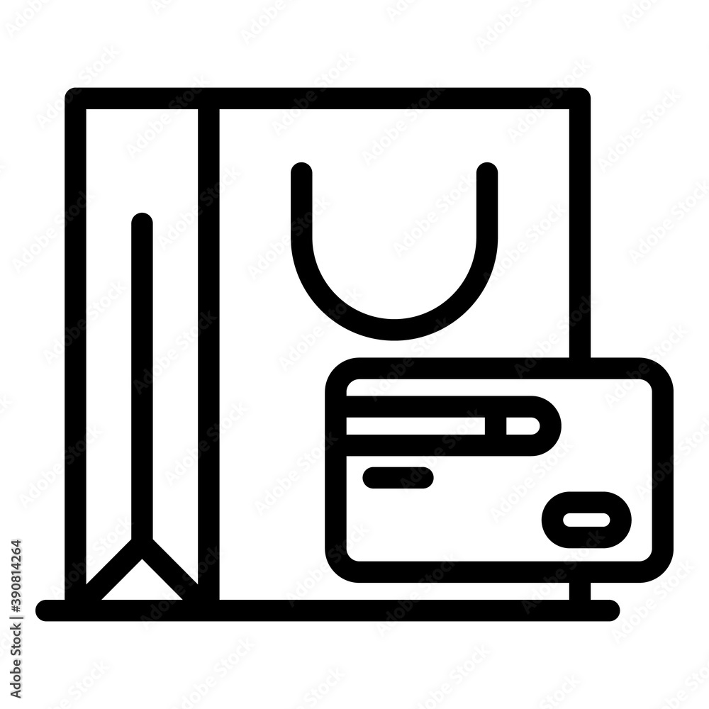 Poster debit card shop icon. outline debit card shop vector icon for web design isolated on white backgroun