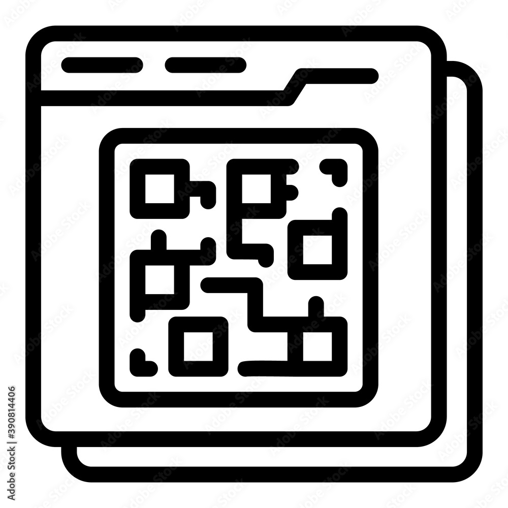 Poster qr code icon. outline qr code vector icon for web design isolated on white background