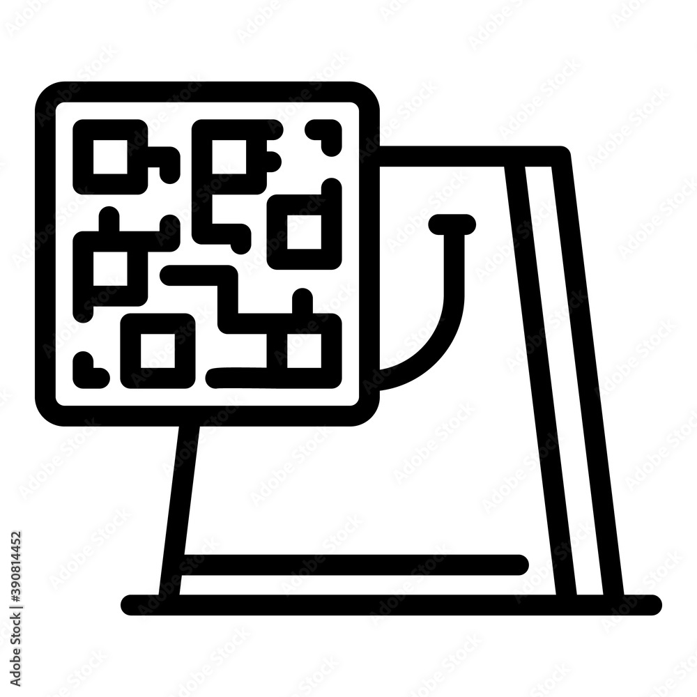 Poster shop qr code icon. outline shop qr code vector icon for web design isolated on white background