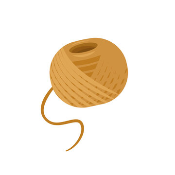 Skein of twine on a white background. Spool of twine. Vector illustration.
