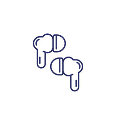 Ear buds, wireless headphones line icon