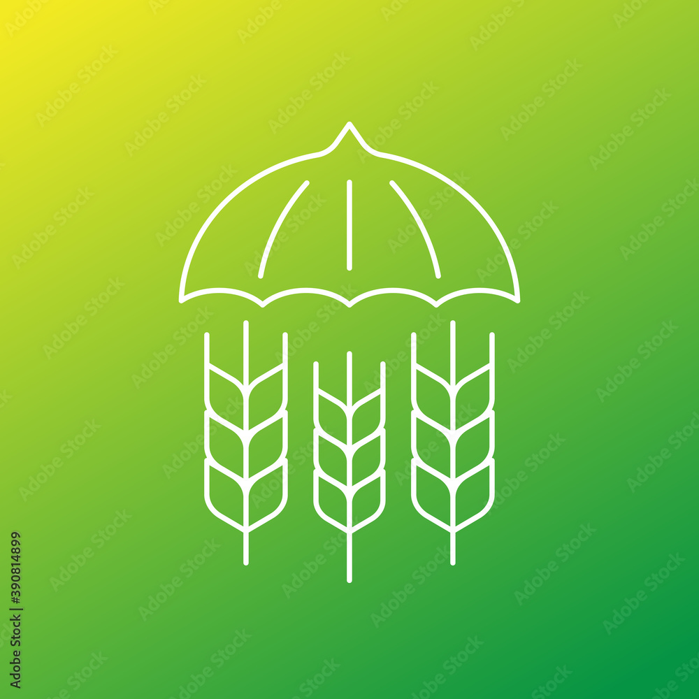 Poster crop insurance line vector icon