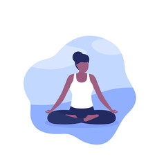 yoga, woman in lotus position
