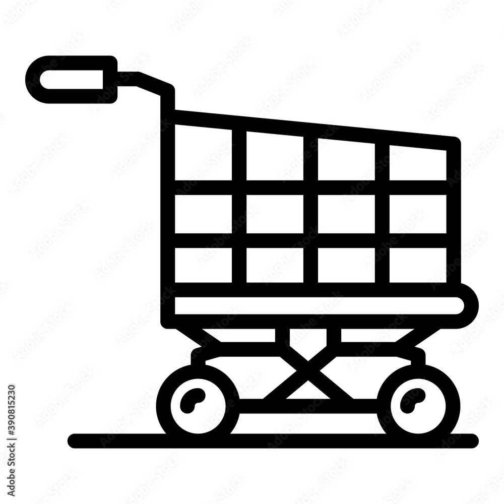 Poster shopping cart icon. outline shopping cart vector icon for web design isolated on white background
