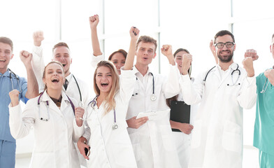 group of happy medical professionals. photo with copy space